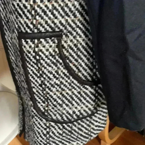 Cartonnier wool Color block tweed long coat NWT L - Picture 3 of 10